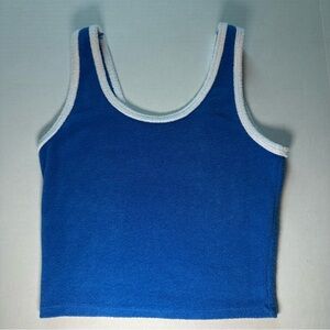 Hollister Blue and White TerryCloth Tank Top
